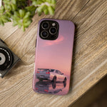 Silver Skyline R34 at Sunset Phone Case | Car Reflection Sky Case