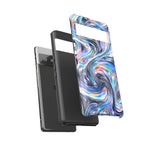 Chrome Metallic Swirl  Art Tough Phone Case