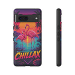 Chillax Flamingo Tropical Vaporwave Phone Case – Retro Bird Aesthetic