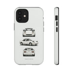 1989 Miata White Triple View Roadster Tough Phone Case Cover