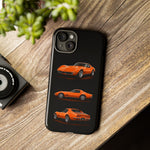 C3 Corvette Art Phone Case Orange, Three-View Vector Cover, Gift