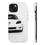White C6 Z06 Front View tough phone case for Sports Car Drivers