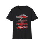 Red Vintage 1960 Chevy Impala Trio T-Shirt | Classic Car Illustration