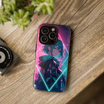 Anime Girl Phone Case Teal, Neon Kanji Calm Gradient Tough Cover
