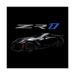 Car enthusiast poster, Corvette wall art, garage decor, black zr1 print, man