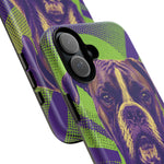 Boxer Halftone Portrait Tough Phone Case - Green and Violet