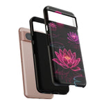 Neon Water Lilies Vaporwave Tough Phone Case