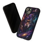 Cosmic Wolf Phone Case, Galaxy Nebula Portrait Tough Cover, Gift