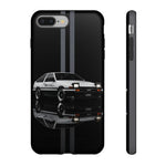 AE86 Phone Case, White 85 JDM Drift Icon Stripe Studio Cover