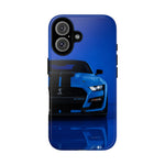 Blue Mustang Art Phone Case, GT500 American Muscle Car Tough Cover for Men