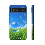 Bubbles Over Grass phone case | Tough Cover