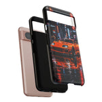 Orange Supra Phone Case, Neon City Night JDM Sports Car Tough Cover