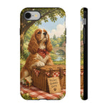 Cocker Spaniel Picnic Scene phone case | vintage dog art