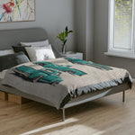 Teal Vintage 1956 F100 Truck Blanket | Microfiber Velveteen Throw