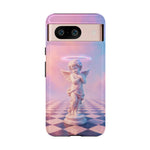 Praying Cherub Statue halo Vaporwave Aesthetic phone case