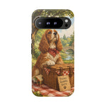 Cocker Spaniel Picnic Scene phone case | vintage dog art