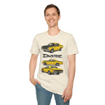 Yellow 1973 Duster Classic Car T-Shirt | Vintage Muscle Car Illustration
