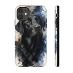 Black Lab Watercolor Art Tough Phone Case - Dog Portrait