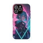 Anime Girl Phone Case Teal, Neon Kanji Calm Gradient Tough Cover
