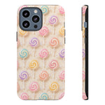 Pastel Swirl Lollipops Tough Case | Candy Pattern Phone Cover