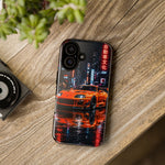 Orange Supra Phone Case, Neon City Night JDM Sports Car Tough Cover
