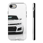 White Camaro Phone Case, ZL1 American Muscle Car Tough Cover for Men