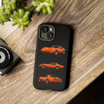 C3 Corvette Art Phone Case Orange, Three-View Vector Cover, Gift