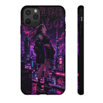 Anime Girl Neon City Tough Phone Case Cover Gift