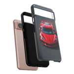 Red C8 Z06 Track Wing Tough Phone Case Cover Gift Art