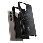 Black C7 City Skyline Rooftop Sports Car Tough Phone Case