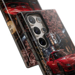 Red FD RX-7 Blossom Alley Tough Phone Case - Rain-Slicked Night