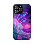 Neon Dolphin Ocean Vaporwave Art Tough Phone Case