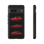 FD RX7 Phone Case Red, Three-View Vector Cover, JDM Gift