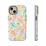 Watercolor Flip Flops pattern Tough Case | Beach Shells Phone Cover