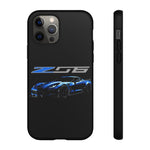 Blue C7 Z06 Sports Car Tough Phone Case Track Style Cover Gift