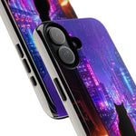Lo-Fi Cat Neon Rain Window Vaporwave Art Tough Phone Case