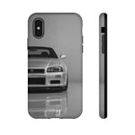 Silver Skyline Phone Case, R34 GTR 90s JDM Legend Tough Cover for Men Gift