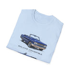 Blue 1963 Galaxie Convertible Illustration T-Shirt | Classic Car Art Tee