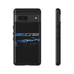 Blue C7 Z06 Sports Car Tough Phone Case Track Style Cover Gift