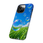 Bubbles Over Grass phone case | Tough Cover