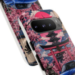 Bayside Blue Skyline Phone Case, Cherry Blossom Torii Tough Cover