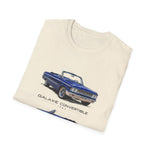 Blue 1963 Galaxie Convertible Illustration T-Shirt | Classic Car Art Tee