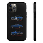 1970 Chevelle SS Phone Case Blue, Three-View Vector Tough Cover
