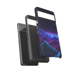 Retro Neon Mountains Phone Case | Vaporwave Galaxy Landscape