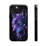 Holographic Wolf Phone Case, Fractured Prism Iridescent Cover