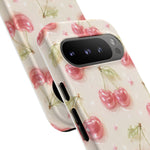 Pink Cherry Pattern Phone Case | Cute Retro Fruit Design