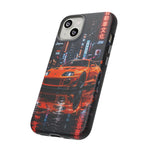 Orange Supra Phone Case, Neon City Night JDM Sports Car Tough Cover