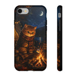 Campfire Cat Phone Case, Marshmallow Night Painterly Cover