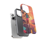 Retro Runner Sunset phone case | 80s Vaporwave jogging design