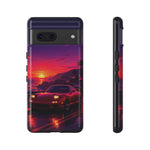 FD RX-7 Retro Sunset Sports Car Tough Case | Neon Vaporwave Beach Drive